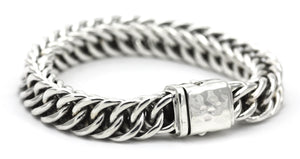 Heavy chain with Hammered Barrel clasp 9.5"