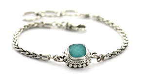 PADMA Beaded Faceted Turquoise Bracelet