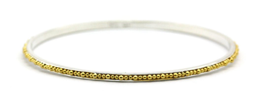 INDA Thin Beaded Bangle Bracelet With 18K Gold Vermeil