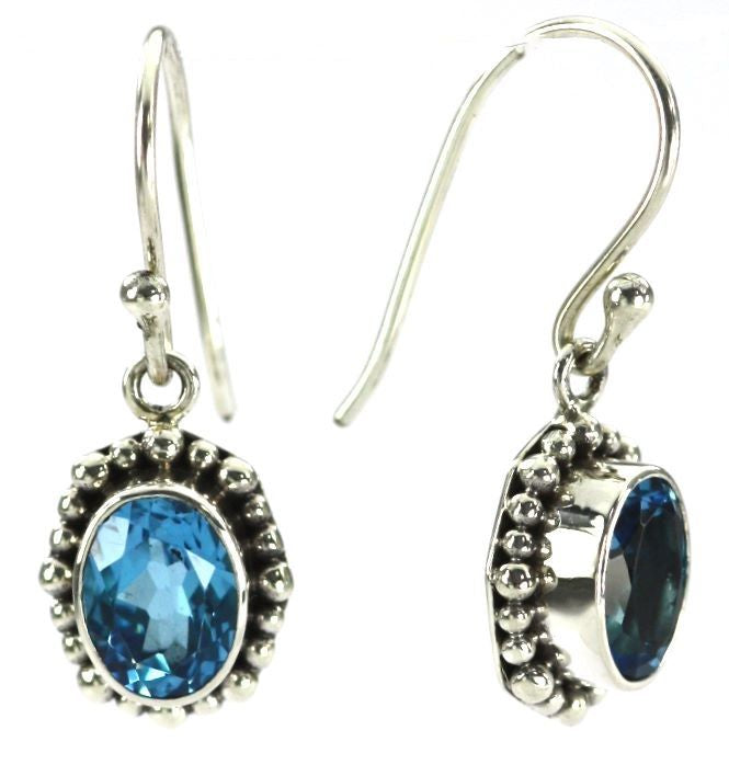 PADMA Beaded Oval Blue Turquoise Drop earrings
