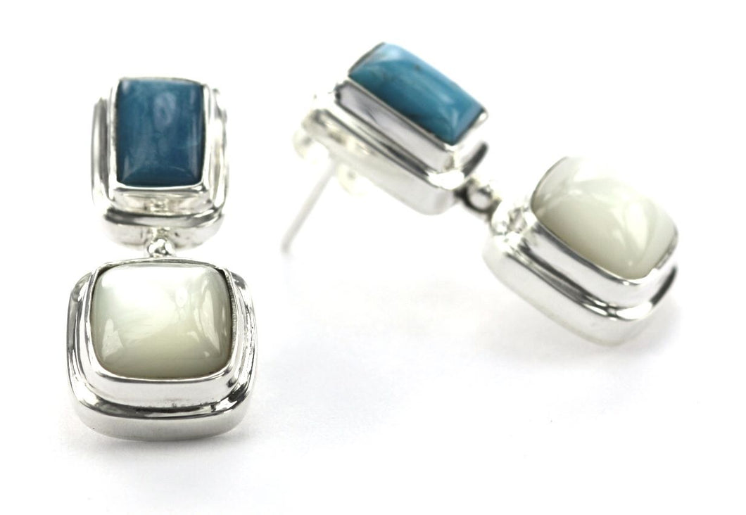 PADMA Turquoise and Mother Of Pearl Post Earrings