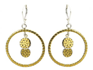 SOHO Large Round Double Drop Gold Earrings