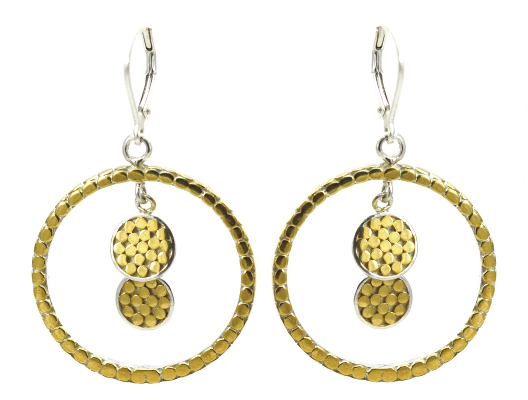 SOHO Large Round Double Drop Gold Earrings