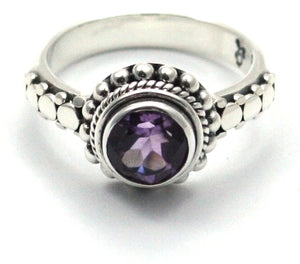 PADMA Round Faceted Amethyst Ring