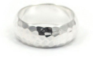 INDA Thick Hammered Silver Ring
