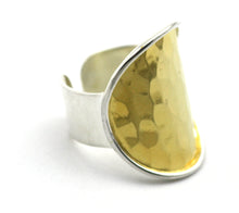 Load image into Gallery viewer, DASA Gold Hammered Cigar Band Adjustable Ring
