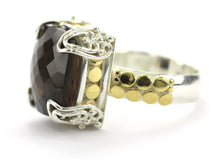 Load image into Gallery viewer, KALA Smokey Quartz Gold Accent Cocktail Ring
