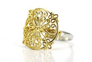 FILI Gold Delicate Floral Filigree Ring