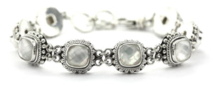 Faceted Mother of Pearl station bracelet