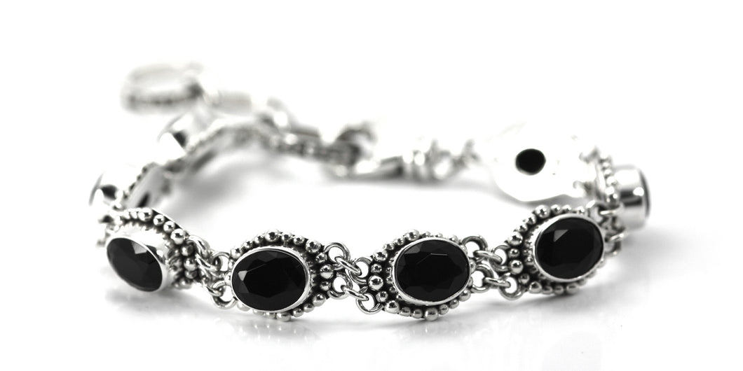 PADMA Beaded black Onyx Station Bracelet