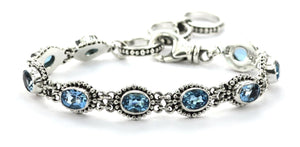 PADMA Beaded Blue Topaz station bracelet
