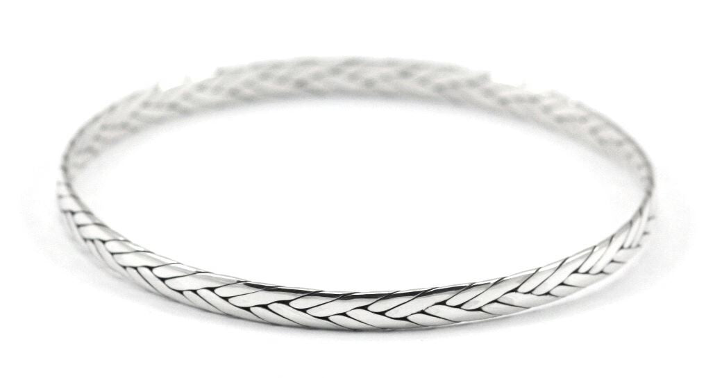 ANYA woven silver bangle