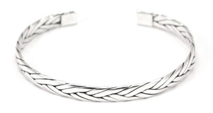 ANYA Light Woven Silver Cuff bracelet