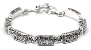 WEDA Floral filigree Rectangular stationed bracelet