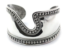 Load image into Gallery viewer, RAYA Bold Cuff with beaded edge and cut out design
