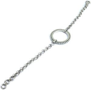 DASA Hammered Beaded Centre Disc Link Bracelet