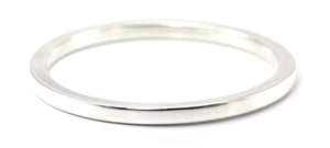 Heavy polished Silver Squared Bangle Bracelet