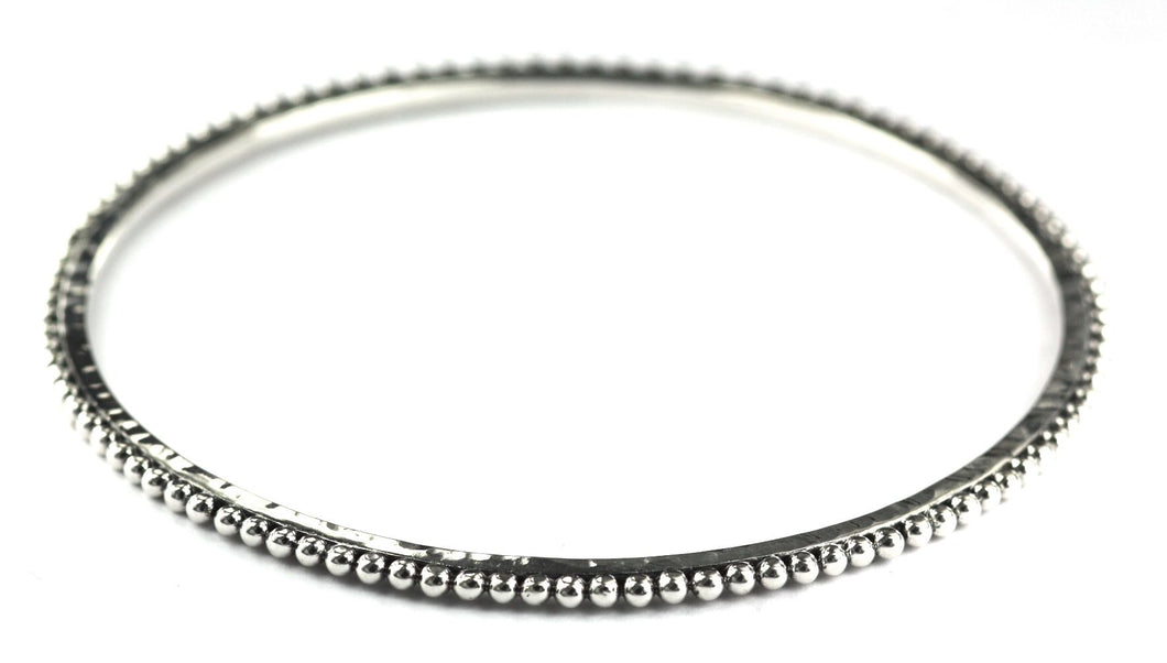 DASA Hammered Edge Beaded Bangle Bracelet
