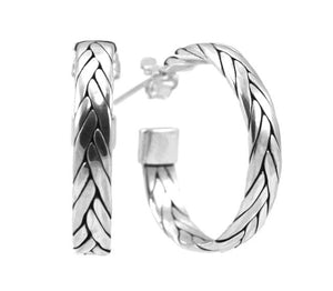 ANYA Woven Hoop Posted Earrings