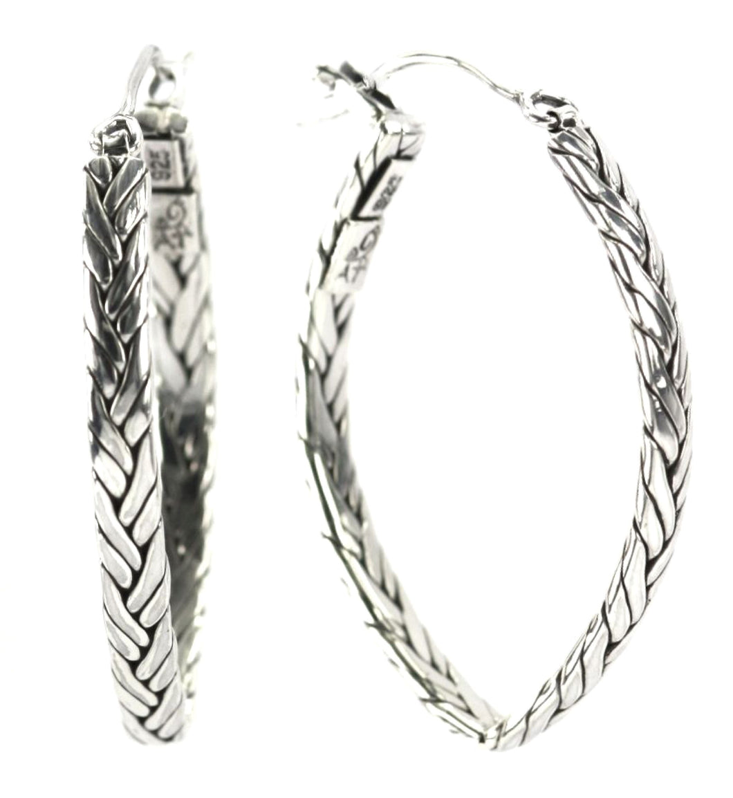 ANYA Woven Half Hoop Posted Earrings