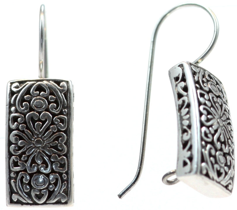 WEDA Floral Filigree Rectangle Drop Earring