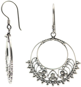 FILI Floral Filigree Wire Hoop Earrings