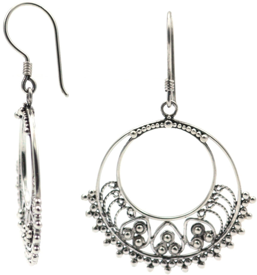 FILI Floral Filigree Wire Hoop Earrings