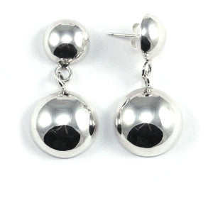 SOHO  Polished Silver Ball Drop Earrings