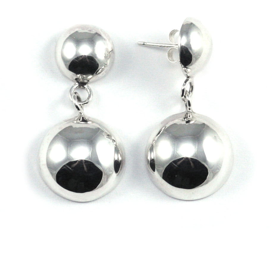 SOHO  Polished Silver Ball Drop Earrings