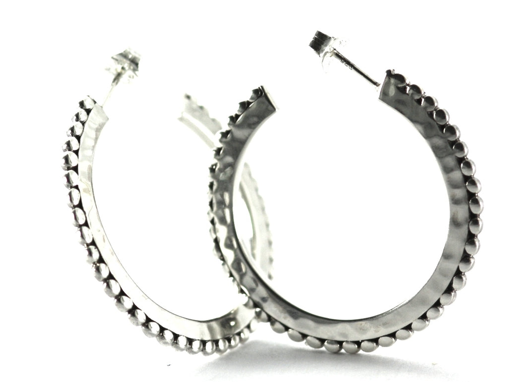 DASA Hammered Beaded Hoop Earrings