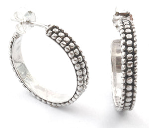WEDA Triple Beaded Hoop Earrings