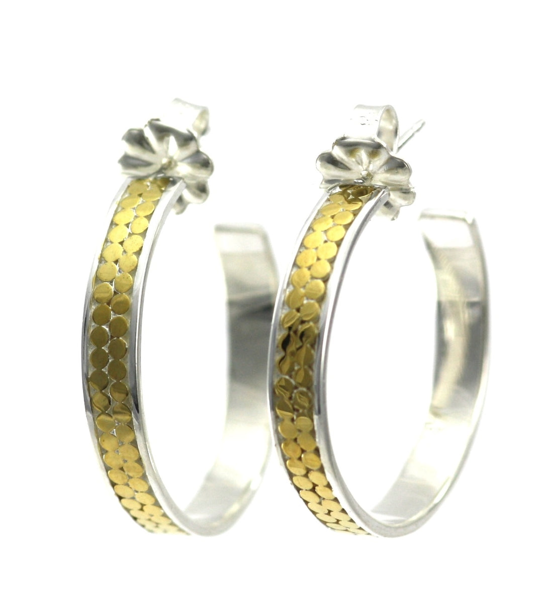 KALA Double Row Gold Dotted Hoop Earrings