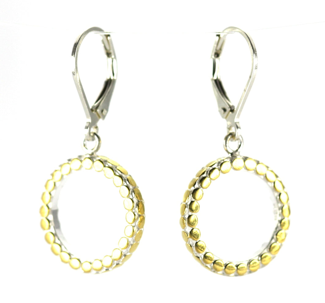 KALA Round Gold Dotted Hoop Drop Earrings