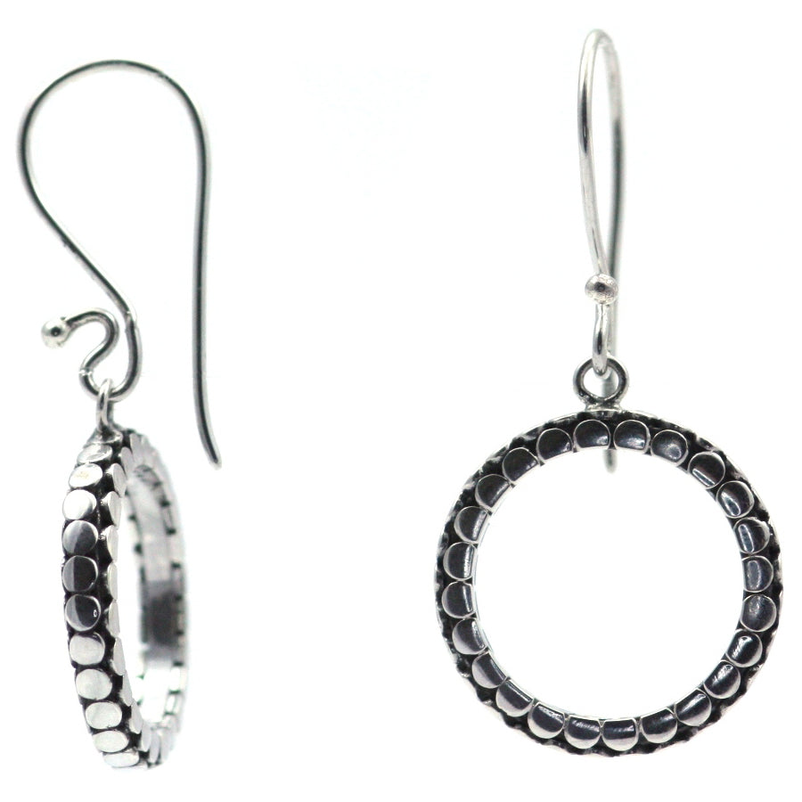 KALA Round Dotted Hoop Drop Earrings