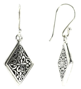 WEDA Floral Filigree Diamond Drop Earrings