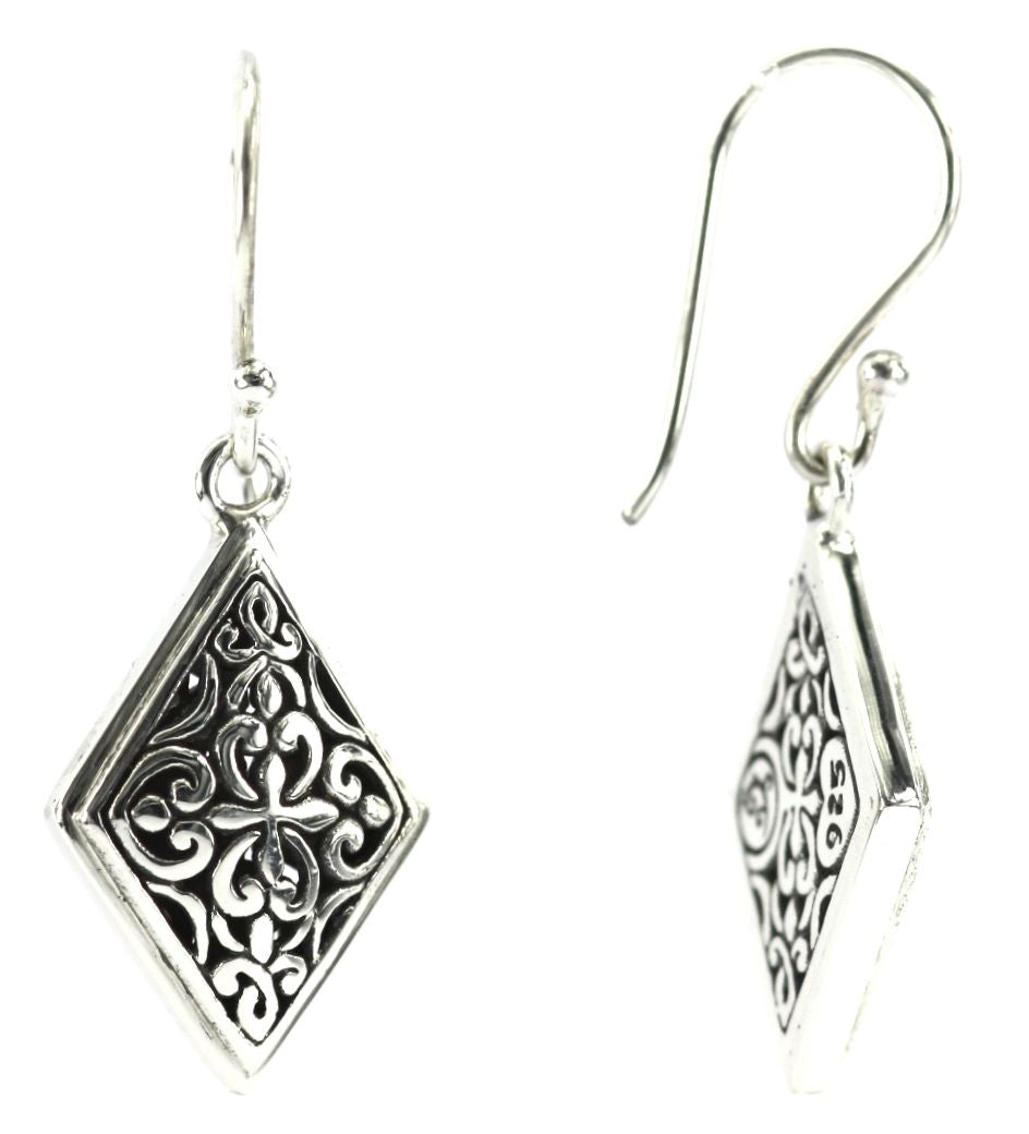 WEDA Floral Filigree Diamond Drop Earrings