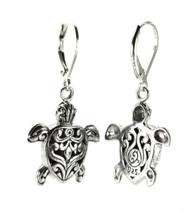 WEDA Floral Filigree Sea Turtle Earrings
