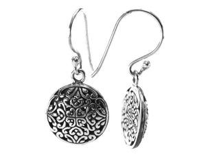 WEDA Round Floral Filigree Drop Earrings