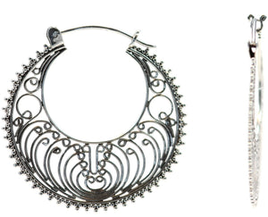 FILI Round Floral Filigree Hoop Earrings