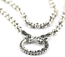 Load image into Gallery viewer, DASA Hammered Beaded Ring Decorative Bale Necklace 16&quot;
