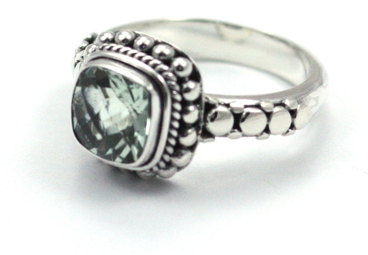 PADMA Faceted Green Amethyst Ring