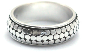 ANYA Triple Row Silver Dot Ring